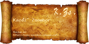 Kazó Zsombor névjegykártya